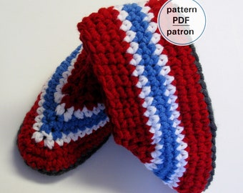 Patron CROCHET Pantoufles confortables pour enfants 4 à 12 ans, bottillons, chaussons, patron facile, explications français anglais, PDF #42