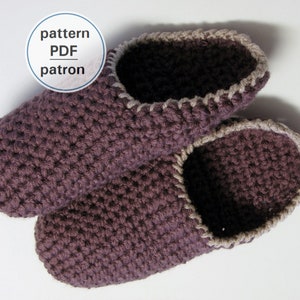 Crochet PATTERN - Men's Mule Slippers, Clog Slippers, Easy Pattern, English French PDF #34