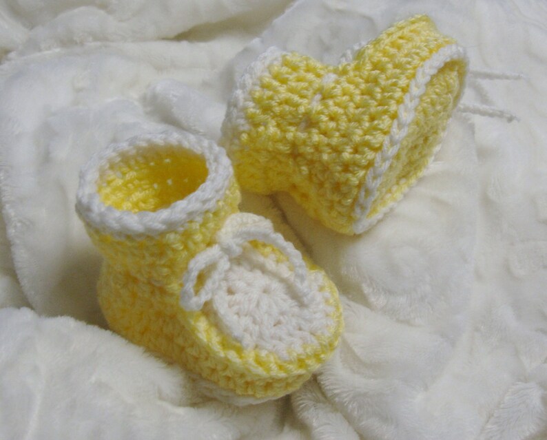 Patron CROCHET Chaussons deux couleurs pour bébés 0-6 mois, patron facile, explications français, anglais, PDF 65 image 5