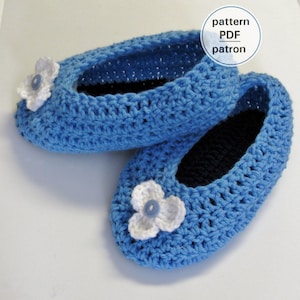 Crochet PATTERN Women's Ballet Slippers, Easy pattern, English French PDF 7 image 1