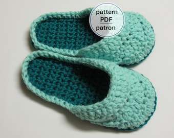 Crochet PATTERN - Women's Mule Slippers, Clog Slippers, Easy Pattern, English French PDF #24