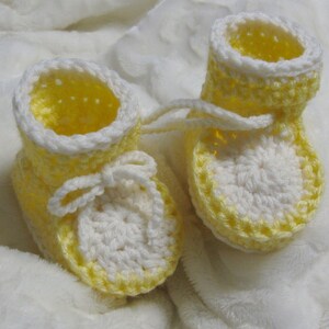 Patron CROCHET Chaussons deux couleurs pour bébés 0-6 mois, patron facile, explications français, anglais, PDF 65 image 9