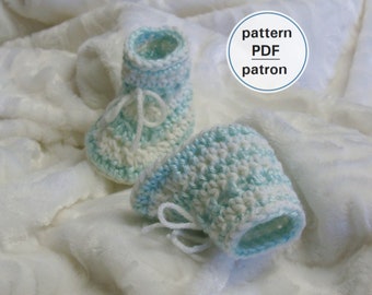 Crochet PATTERN - Baby Booties, 0-6 Months, Striped Baby Booties, Baby Shoes, Baby Slippers, Easy Pattern, English French PDF #72