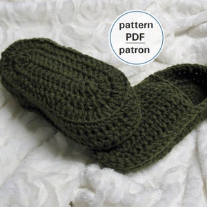 Crochet PATTERN Men's Loafers, Moccasins, Easy Pattern, English and French PDF 75 image 1