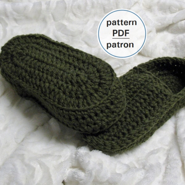 Crochet PATTERN - Men's Loafers, Moccasins, Easy Pattern, English and French PDF #75