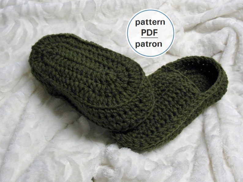 Crochet PATTERN Men's Loafers, Moccasins, Easy Pattern, English and French PDF 75 Bild 1