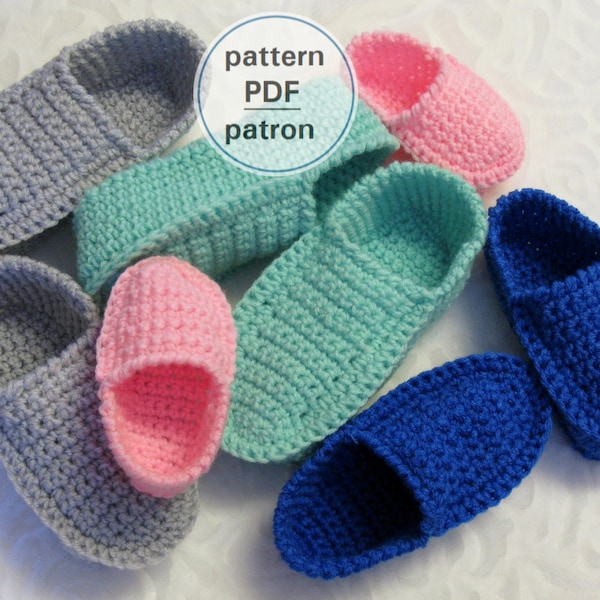 Crochet PATTERN - Children's Loafers, Ages 2 to 10, Kid Loafers, Toddler Loafers, Children Slippers, Easy Pattern, English French PDF #27