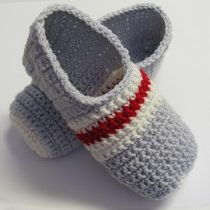 Crochet PATTERN Men's Sock Monkey Slippers, Work Sock Slippers, Easy Pattern, English French PDF 31 image 3