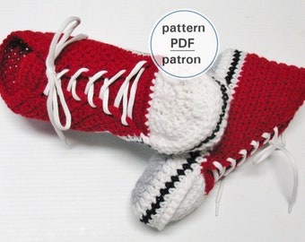 Crochet Hi-Top Sneaker Slippers Pattern: Unisex Adult Sizes (PDF #21)