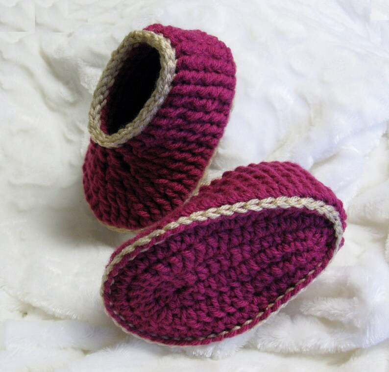 Crochet PATTERN Children's Ribbed Slippers, Ages 3 to 8, Easy Pattern, English French PDF 63 image 7