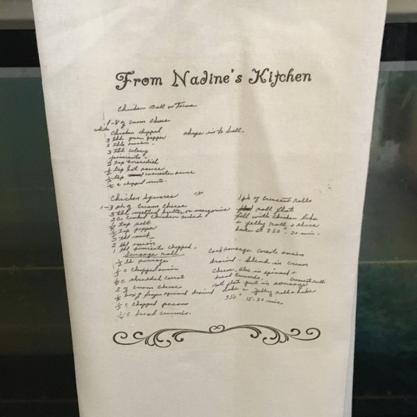 Custom Tea Towels/Family Recipe kitchen towels/Handwriting recipe towels/Personalized recipe towels/Family Heirloom gift