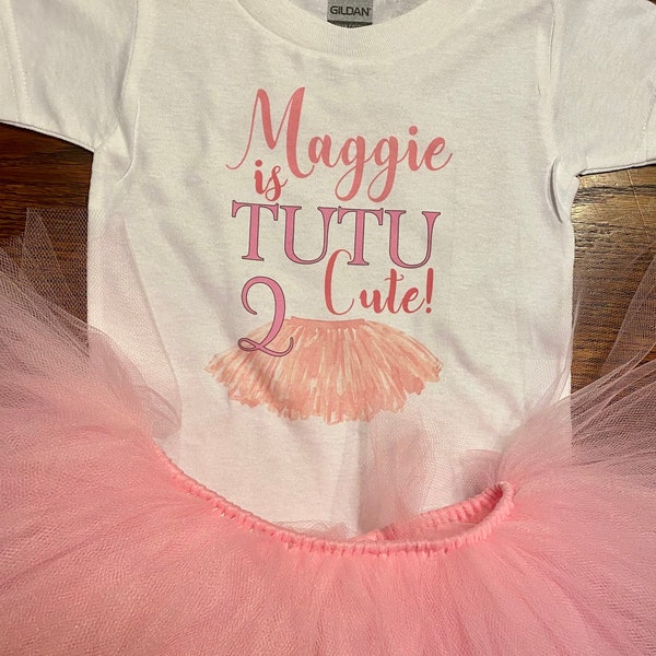 Tutu cute birthday outfit/ tutu cute shirt/ ballet birthday outfit/ birthday tutu