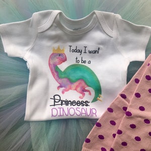 Princess Dinosaur Baby Outfit: Bodysuit, Tutu & Leg Warmers