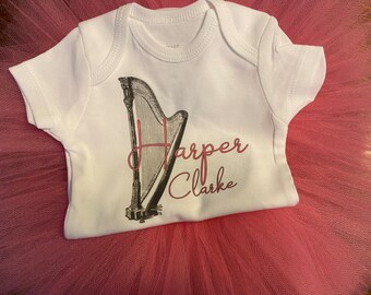 Harper baby outfit/ Harp baby outfit/ Harp baby shirt/Harper shirt