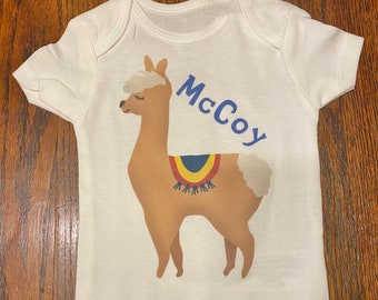 Llama baby outfit/ llama bodysuit/llama baby bodysuit/ llama shirt personalized
