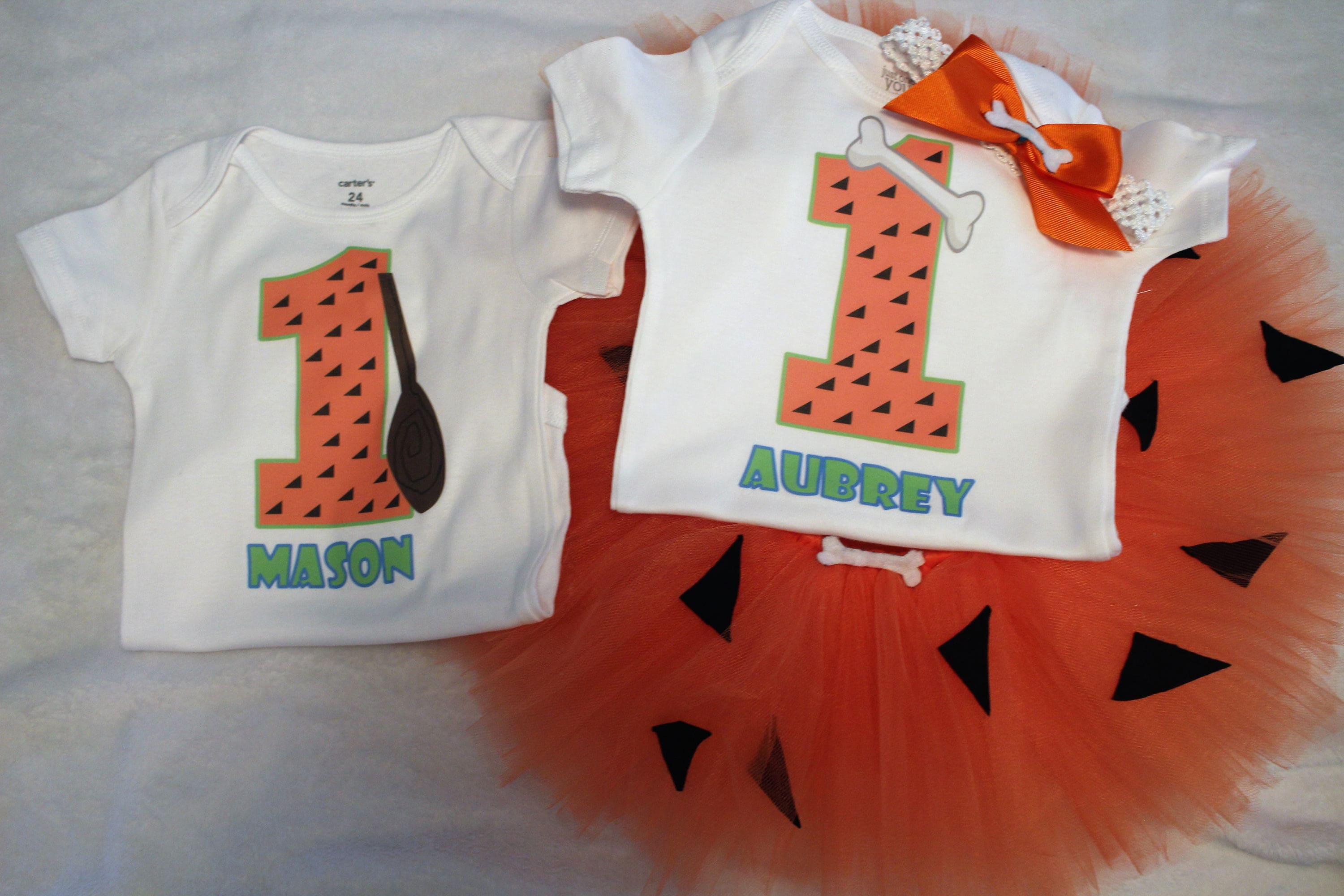 Pebbles and Bam Bam Birthday outfits/Flintstones birthday bodysuits or shirts/Pebbles Tutu
