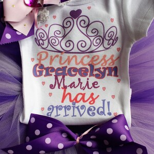 Personalized Newborn Princess Outfit: Tutu, Bow, Bodysuit
