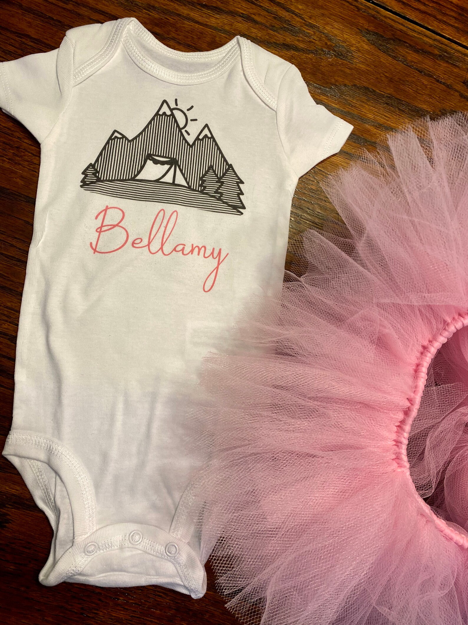 Camping Baby Girl Outfit/happy Camper Baby/outdoors Baby Etsy