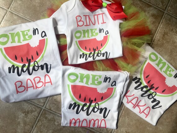 One in a Melon Birthday Shirt First Birthday Theme Oufit Tutu Set Sweet One Fruit Stand Watermelon Birthday Shirt Tutu Banner Decor Kleding Meisjeskleding Tops & T-shirts 