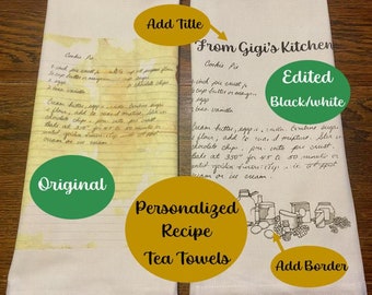 Custom Family Recipe Tea Towel: Personalized Handwriting Gift
