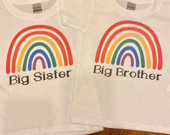 Rainbow baby shirt/ rainbow big sister shirt/rainbow big brother shirt/rainbow baby shirt/rainbow baby matching shirts