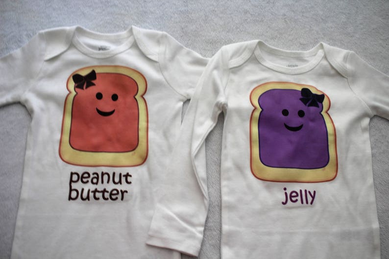 Peanut Butter and Jelly outfit for twin girls/Peanut butter and jelly outfit for sisters/Twin girls tutu outfits/Peanut butter jelly bows image 4