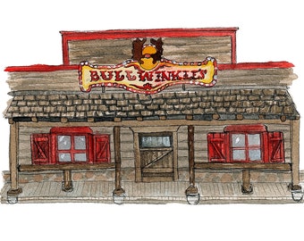 Florida State University Bar- Bullwinkles Print / FSU Bar Art / Florida State University watercolor art / Tallahassee Painting