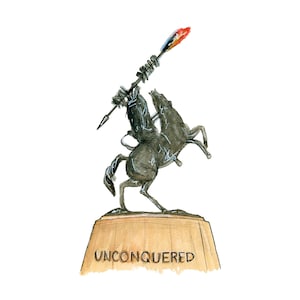 Florida State University Unconquered Statue / FSU Art Print / Florida State University watercolor art / Unconquered Stadium Painting