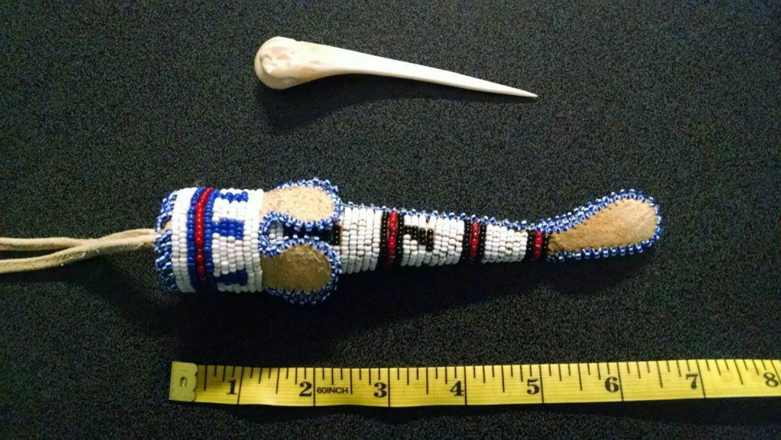 Native American Northern Plains beaded awl case with bone awl Etsy
