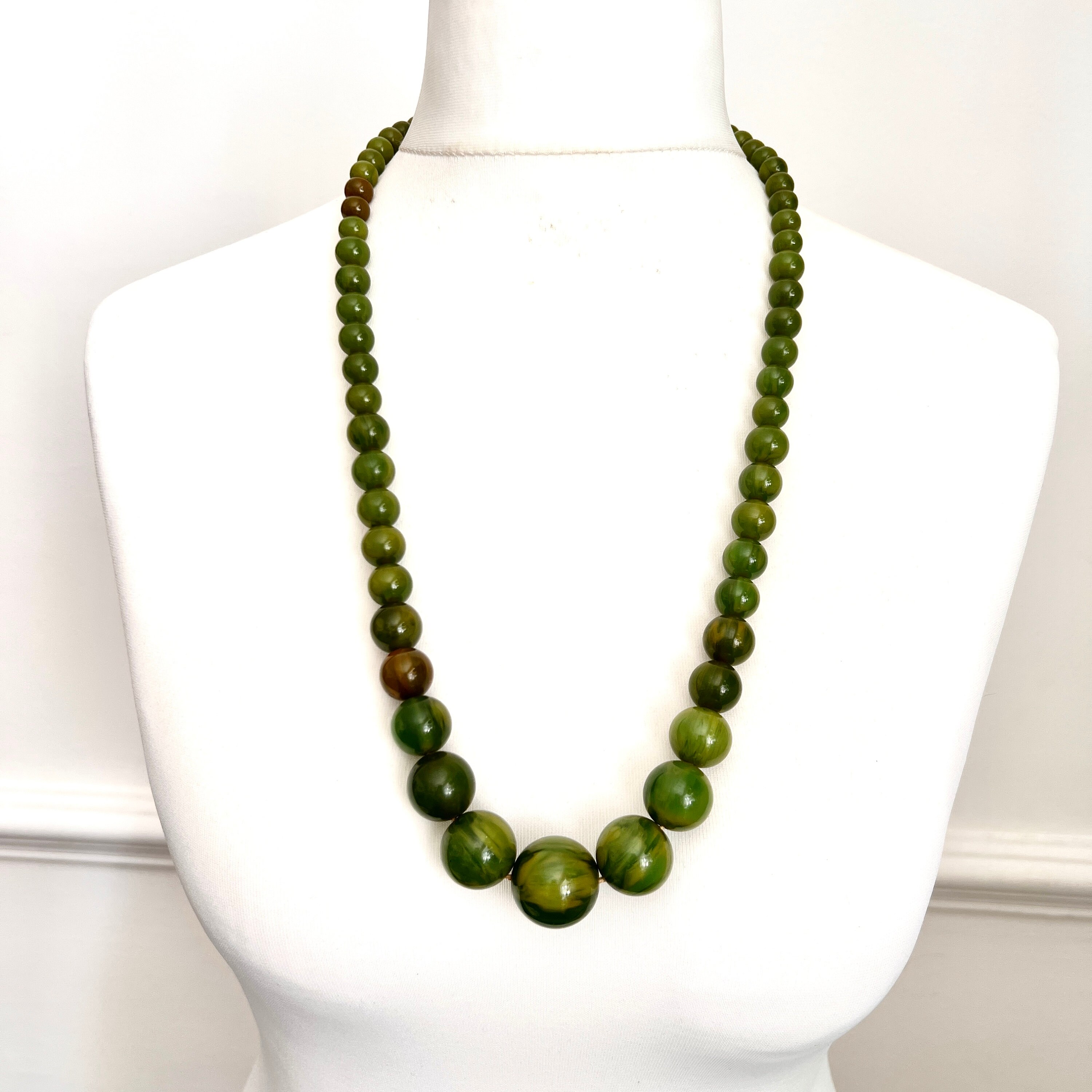 Green bakelite necklace sale