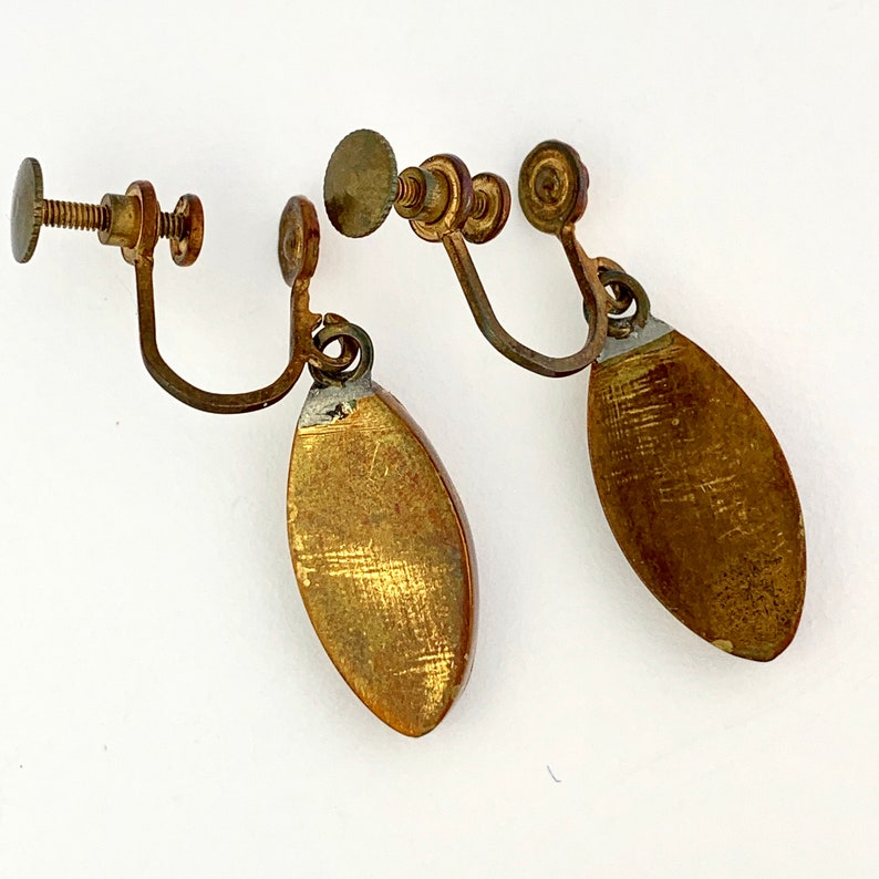 Vintage Handpainted Porcelain Screw Back Earrings \u2022 Female Portraits