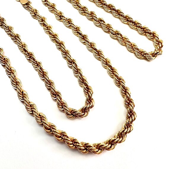 Vintage Hallmarked 9CT Gold Rope Twist Chain Necklace… Gem