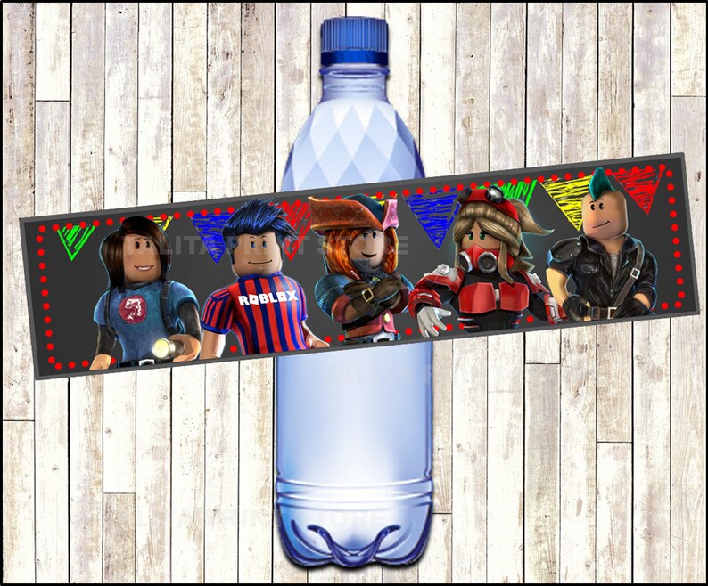 Roblox Chalkboard Water bottle labels printable Roblox water Etsy