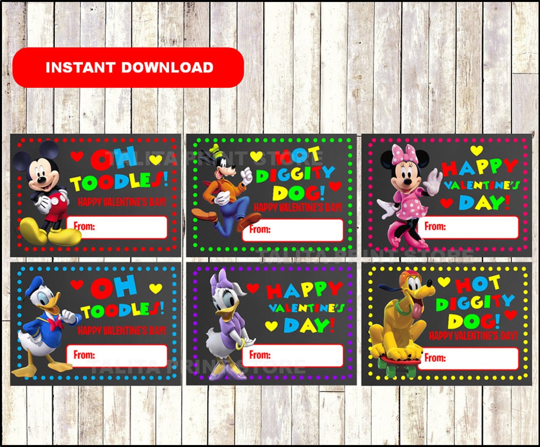 Mickey Mouse Valentine's Day Card, Printable Mickey Mouse Clubhouse ...