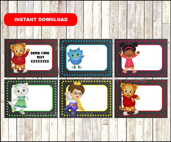 Daniel Tiger School Label Name Label Name Tag Sticker Etsy - daniel tiger logo roblox