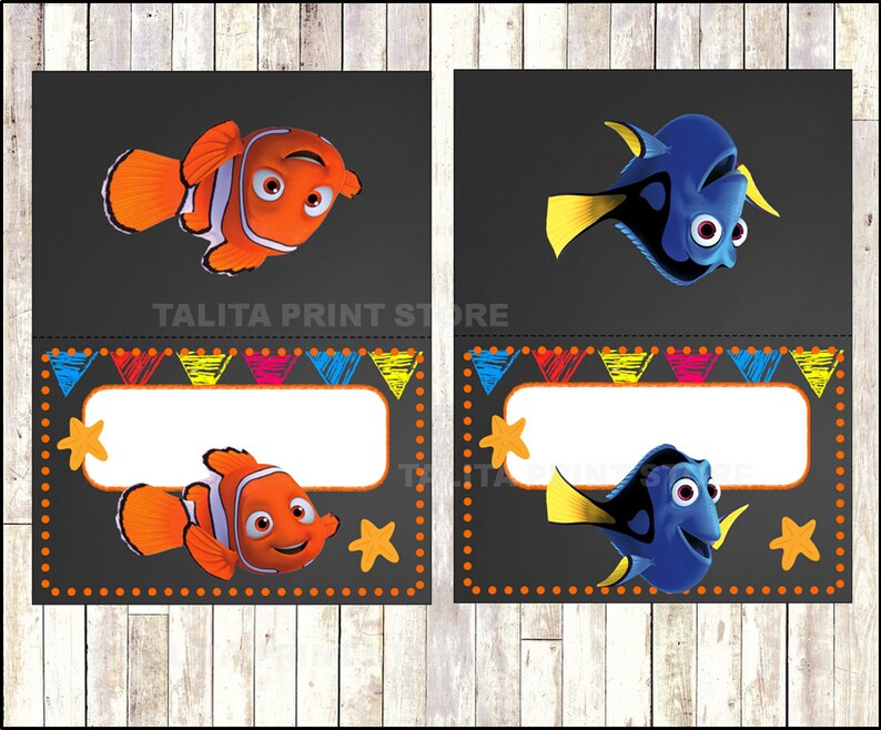 Finding Nemo Chalkboard Food labels printable Finding Nemo | Etsy