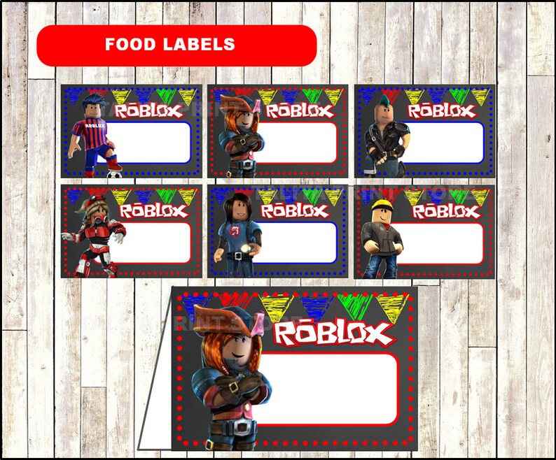 Roblox Chalkboard Food Labels Printable Roblox Food Tent Cards Chalkboard Roblox Food Labels Instant Download - 