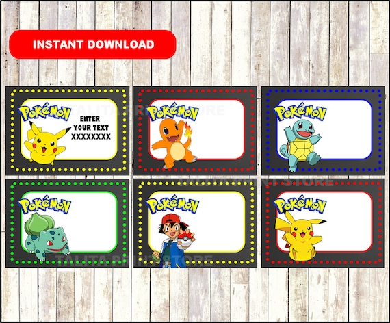 Pokemon School Label Name Label Name Tag Sticker Back To Etsy - pikachu 25 sales roblox
