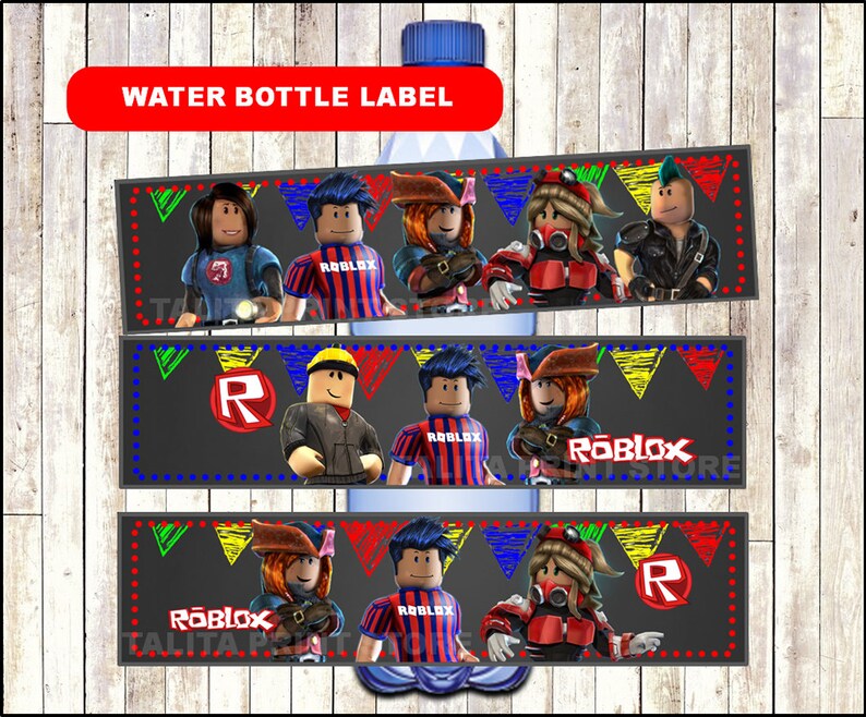 Roblox Chalkboard Water Bottle Labels Printable Roblox Water Labels Roblox Water Bottle Instant Download -