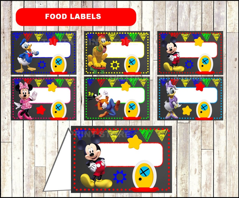 mickey mouse chalkboard food labels printable mickey mouse etsy