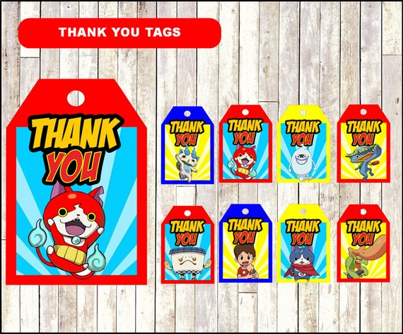 Yo Kai Watch Thank You Tags Printable Yo Kai Watch Tags Yo Kai Watch Thank You Tags Instant Download - roblox yo kai watch