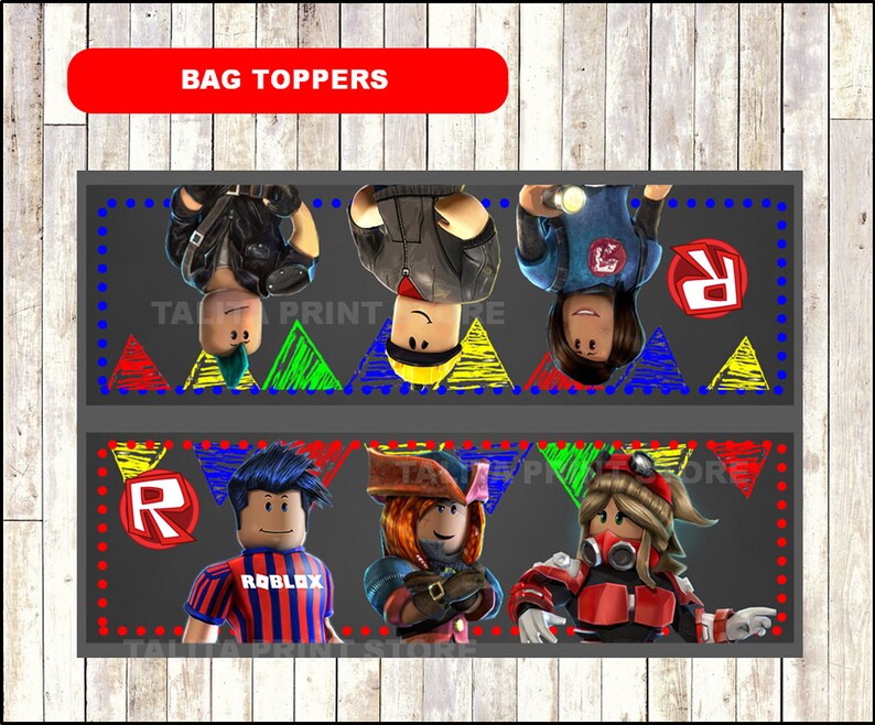 Roblox Chalkboard Bags Toppers Printable Roblox Bags Toppers Chalkboard Roblox Treat Bags Instant Download - 
