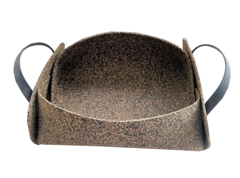 Rubberized Cork Storage Basket, Rubber Handles, Housewarming Gift, Keys