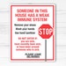 Weak Immune System Print, Wash Hands Printable, Sick Sign, Remove Shoes ...
