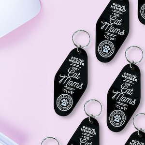 Cat Moms Club Motel Keychain