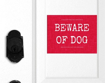 Beware of Dog Door Magnet, Door Sign, Dogs, Barking Dogs, Overprotective Dogs, Front Door Sign, Animal Sign, Pets, Family Pet