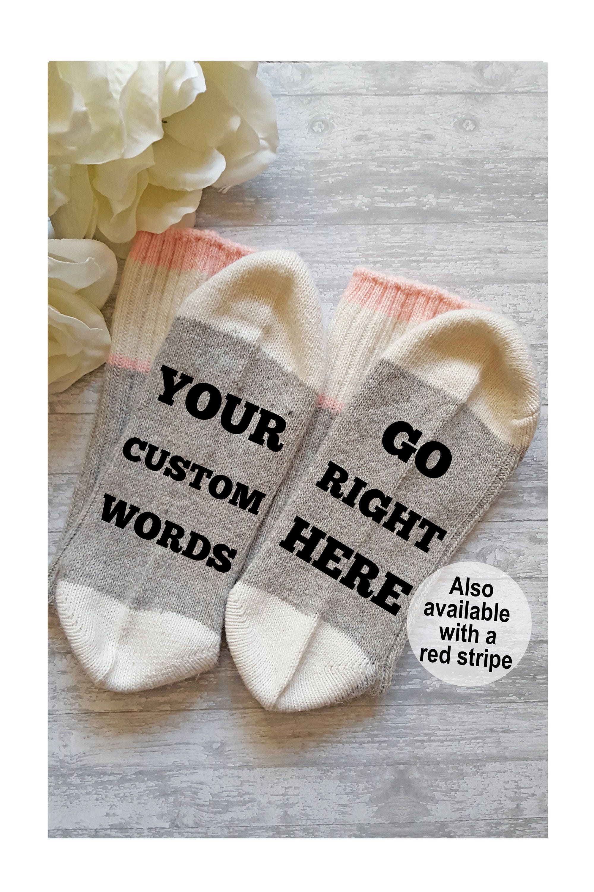 Custom Socks Personalized Socks Custom Word Socks Comfy Etsy