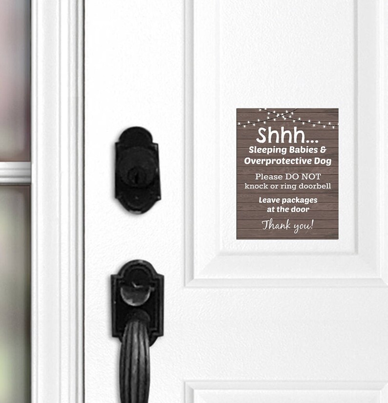 Do Not Knock Sleeping Babies Sign Overprotective Dogs Sign Door Magnet Do Not Ring Doorbell Leave Packages 006 No Soliciting Door Sign