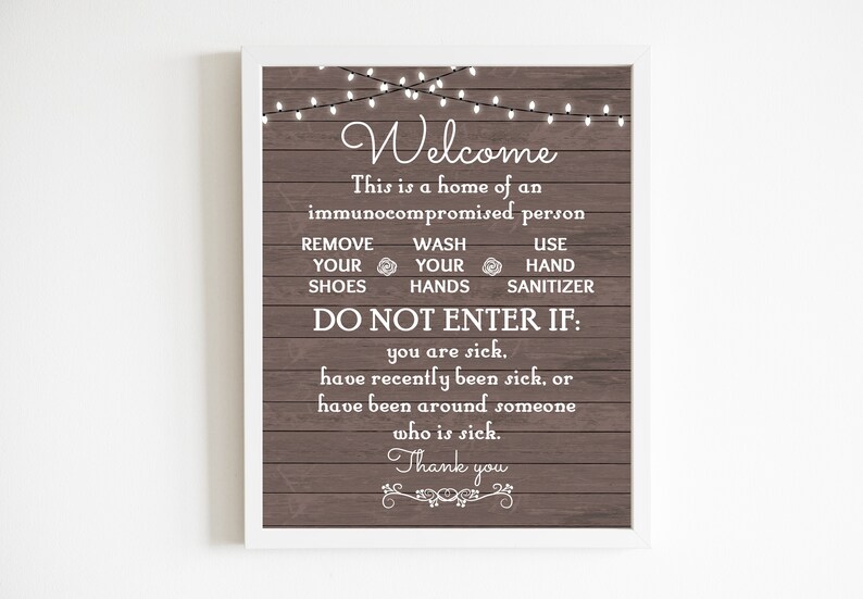 Immunocompromised Print Wash Hands Printable Sick Sign - Etsy
