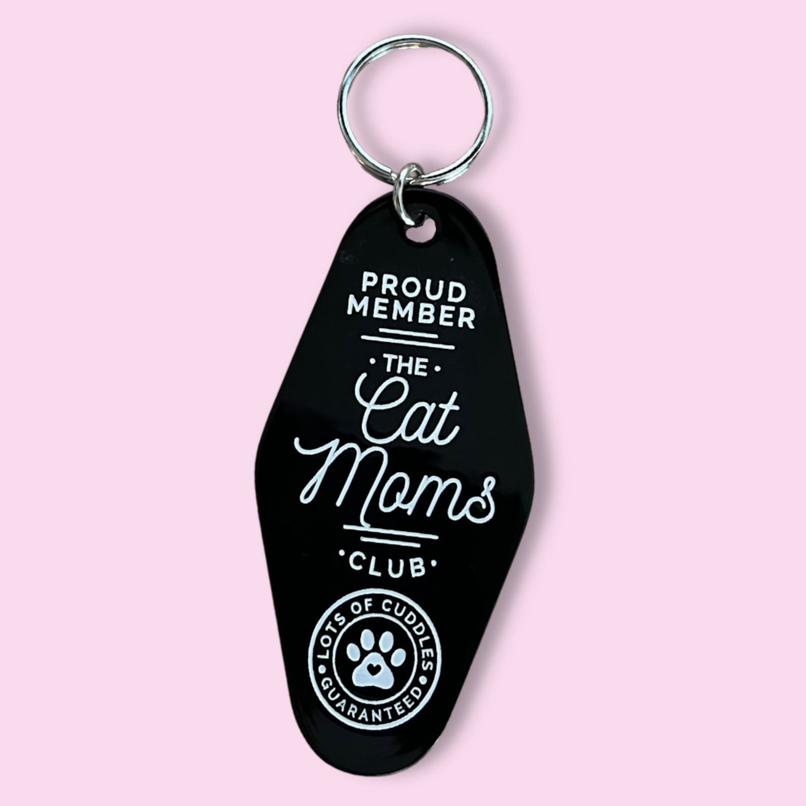 cat mom's club retro motel keyring